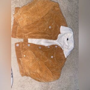 SHEIN Tan Corduroy Jacket with White Lining